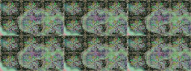 Raster - stok. Kusursuz bir arka plan modeli. Suluboya, elle çizilmiş. Vadinin çiçekleri gri ve yeşil renklerde.