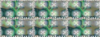 Şirin çiçek elementleri. Renkli Bahar Temalı Kusursuz Arkaplan. Raster illüstrasyonu. Düz Çiçek Elementleri Tasarımı. Kusursuz desenli. Moda desenli..