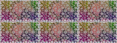 Raster illüstrasyonunda kusursuz çiçek deseni. Gri renkli çiçekler.