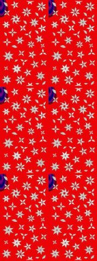 Renkli Bahar Teması eskiz kalıbı. Kırmızı renkli şirin çiçek deseni. Raster Modaya uygun kumaş deseni. Düz Çiçek Elementleri Tasarımı.