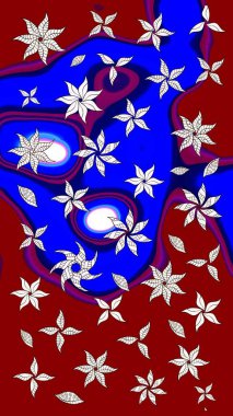 Anti-stres için soyut örnek sayfası. Raster illüstrasyonu. Kırmızı renklerde.