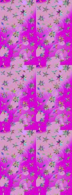 Renkli Yaz Temalı eskiz kalıbı. Raster çiçekli arka plan. Yazdır. Güzel eskiz şekli. Güzel kumaş deseni. Düz Çiçek Elementleri Tasarımı.