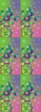 Vadinin yeşil renkli çiçekleri. Çiçeksel çizim kalıbının çizimi.