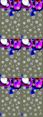 Güzel kumaş deseni. Raster suluboya deseni, narin çiçekler, yeşil çiçekler, tebrik kartı şablonu..