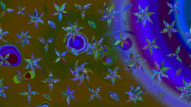 Suluboya çizim kalıbı. Çiçek izi. Suluboya tarzında kahverengi renkte çiçekler.