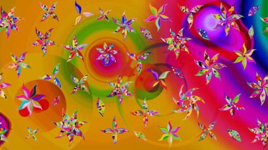 Yaprak ve çiçeklerin suluboya resimleri, sarı renkte çizimler. Nazikçe, sarı renkte bahar çiçekleri. Raster illüstrasyonu.