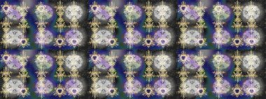 Lace Snowflakes 'in etnik kökü. Folk Style. Raster illüstrasyonu. Tekstil için Lacy Fashion Print. Stilize Çiçekler. Mandalas 'ın dekoratif dokusu. Kumaş veya Duvar Kağıdı için Tasarım.