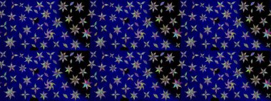 Mavi çiçekli eskiz deseni, suluboya çiçek deseni, sevimli çiçek, duvar kağıdı, kart ya da kumaş için fayanslı. Raster - stok.