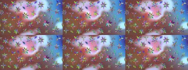 Raster düz çiçek çizim deseni. Kahverengi renkli çiçekler. Tasarım hediye paketi, tebrik kartları, posterler ve afiş tasarımı.