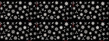 Siyah renkli çiçekler. Renkli Bahar temalı eskiz kalıbı. Çiçekli çiçek deseni, suluboya. Düz Çiçek Elementleri Tasarım Raster illüstrasyonu.