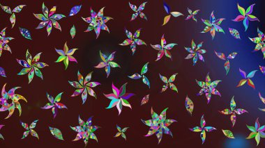 Renkli Bahar Teması eskiz kalıbı. Eskiz klasiği. Raster Şirin kumaş deseni. Düz Çiçek Elementleri Tasarımı.