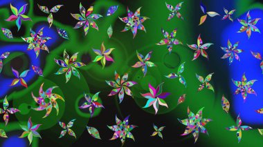 Küçük çiçekteki sevimli çiçek deseni. Güzel karalamalı çiçek desenli çizim. Raster illüstrasyonu. Güzel kumaş deseni.