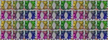 Zarif, parlak ve kusursuz yeşil çiçek desenli tasarım. Raster. Sabıka baskıları, bebek kıyafetleri, duvar kâğıtları, paket kutuları vb..