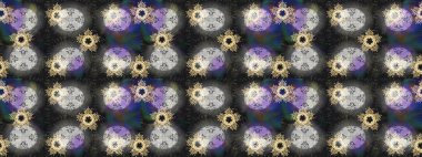 Kar taneleri deseni. Kar tanesi süsleme deseni. Kar taneleri arka planda. Arkaplanda soyut kar taneleri olan düz tasarım. Raster illüstrasyonu.