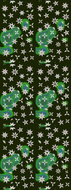 Düz Çiçek Elementleri Tasarımı. Renkli Bahar Teması eskiz kalıbı. Raster illüstrasyonu. Şirin çiçek elementleri. Çizim deseni Modaya uygun kumaş deseni.