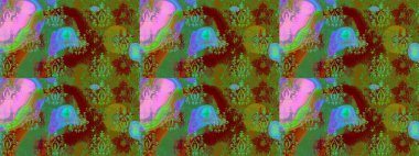 Raster illüstrasyonu. Çiçekli güzel suluboya desen. Yeşil renklerde.