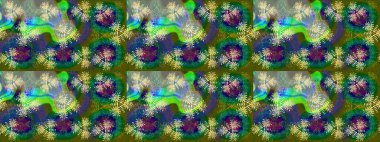 Raster illüstrasyonu. Eskiz stili yeşil renkler. Şirin karalamalı çiçek desenli çizim. Raster illüstrasyonu. El yapımı çiçek ve bitki koleksiyonu.