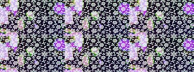 Asya tekstil tarzında. Çiçek desenli çizim. Raster illüstrasyonu. Düz Çiçek Elementleri Tasarımı. Renkli Bahar Teması eskiz kalıbı. Güzel kumaş deseni.