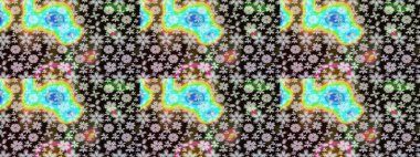 Küçük siyah çiçeklerle oldukça eski bir besin torbası deseni. Tekstil, kumaş, kapaklar, duvar kağıtları, baskı, paket, koleksiyon defteri, örgü, dekupaj için çiçek arkaplanı..