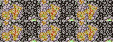 Çiçekli karalama şeklinde Raster çiçek deseni. Tarafsız renklerde çiçekler. Nazik, narin çiçek arkaplanı.