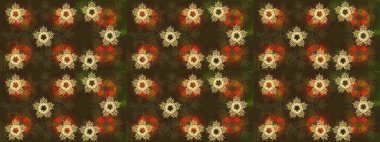 Renkli arka planda izole tatlı kar taneleri. Raster illüstrasyonu. Yuvarlak raster kar tanesi. Soyut kış kahverengi ve gri süslemeleri. Güzel kar tanesi..