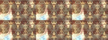 Küçük bej rengi, kahverengi ve nötr çiçekli oldukça eski bir besin torbası deseni. Tekstil, kumaş, kapaklar, duvar kağıtları, baskı, naylon, koleksiyon defteri, örgü. Millefleurlar.