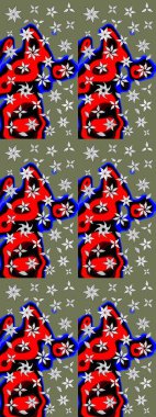 Güzel kumaş deseni. Düz Çiçek Elementleri Tasarımı. Raster illüstrasyonundaki çiçek desenli çizim. Renkli Bahar Teması çizim şablonu.