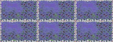 Tropikal temalı kelebek deseni. Mor ve mavi renkli şirin kelebek deseni. Tekstil, duvar kâğıtları, web sayfası arkaplanları ve yüzey dokuları için mükemmel. Raster illüstrasyonu.