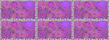 Menekşe rengi ve mor renkli bir resim. Egzotik Kelebeklerle tropik ve pürüzsüz bir düzen. Raster. Moda Kumaşı Tasarımı.