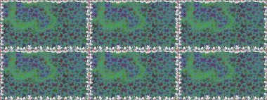 Kumaş, kağıt, ambalaj kâğıdı ve duvar kağıdı tasarımı için harika bir arka plan. Raster. Kusursuz. Kelebek desenli mavi ve yeşil.