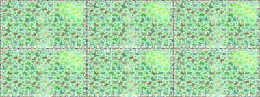 Tarafsız ve yeşil arkaplan çizimi. Kumaş, tekstil, baskı ve davetiye örnekleri. Kusursuz. Kelebek deseni. Raster..