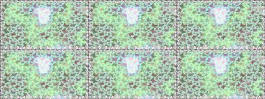 Raster illüstrasyonu. Kumaş, kağıt, ambalaj kâğıdı ve duvar kağıdı tasarımı için hoş bir arka plan. Tarafsız ve yeşil arka planda kelebek deseni.