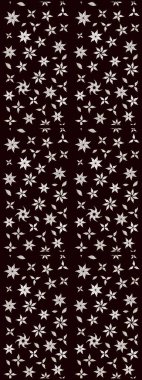 Nazik, yaz çiçekleri siyah renklerde. Raster illüstrasyonu. Raster çiçek desenli ve çiçekli..