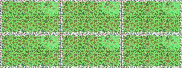 Elle çizilmiş illüstrasyon. Kelebeklerle kusursuz desen. Bahar ve yaz tasarımı için renkli bir arkaplan. Raster renklendirilmiş sonsuz doku.