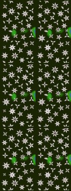 Raster illüstrasyonu. Klasik çiçek tasarımı elementleri. Gri kıvırcık çiçekler gri renkte şekillenir.