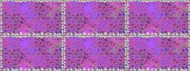 Raster illüstrasyonu. Fantezi güzel illüstrasyon. Kitap sayfaları için çiçek ormanlarında uçan güzel kelebekler. Mor renkli resimler. Kusursuz renk çizimi deseni.