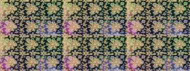 Çiçek desenli altın metal. Raster altın çiçek süsü brokar kumaş ve cam desenli. Kusursuz altın desen. Altın elementli gri renkler.