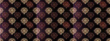 Raster geleneksel oryantasyon süsü. Kusursuz klasik altın desen. Altın elementlerle siyah, kahverengi ve gri renklerde altın desen.
