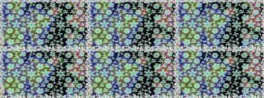 Raster illüstrasyonu. Düz Çiçek Elementleri Tasarımı. Renkli Bahar Temalı Kusursuz Arkaplan. Tarafsız ve gri renklerde zarif çiçekli suluboya.