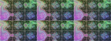 Yeşil ve gri renkli yapraklı yabani çiçekler. Kusursuz bir arka plan modeli. Raster illüstrasyonu. Suluboya, elle çizilmiş.