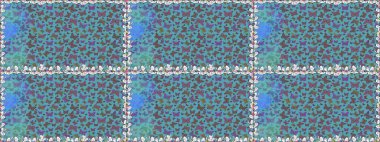 Kelebek desenli mavi ve kahverengi. Raster. Kusursuz. Kumaş, kağıt, ambalaj kağıdı ve duvar kağıdı tasarımı için mükemmel bir arkaplan.