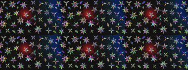 Renkli Bahar Teması eskiz kalıbı. Raster illüstrasyonundaki çiçek desenli çizim. Süslü kumaş deseni. Düz Çiçek Elementleri Tasarımı.