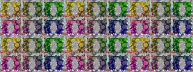 Yeşil renkte etnik çiçeklerle kusursuz bir desen. Asya Tekstil 'inde Raster Çiçek İllüstrasyonu.