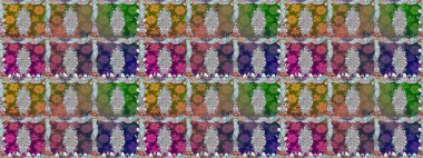 Egzotik çiçekler, botanik, yeşil renklerdeki parlak klasik doğa. Raster illüstrasyonu. Klasik tropikal doğal elementlerin suluboya seti.