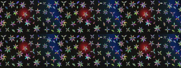 Renkli Bahar Teması eskiz kalıbı. Raster illüstrasyonundaki çiçek desenli çizim. Süslü kumaş deseni. Düz Çiçek Elementleri Tasarımı.