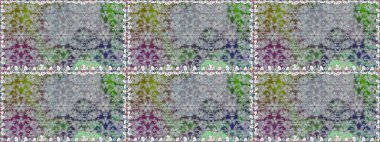 Raster illüstrasyonunda kusursuz çiçek deseni. Gri renkli çiçekler. Düz Çiçek Elementleri Tasarımı. Renkli Yaz Temalı Kusursuz Arkaplan.