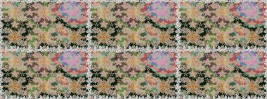 Çiçeksiz desenli arka plan, darbeler, sıçramalar, yaz çiçekleri. Bej renkli çiçekler. Raster illüstrasyonu.