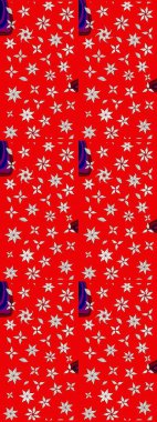 Raster illüstrasyonu. El çizimi çiçekli soyut çizim kalıbı. Kırmızı renkte çiçekler.