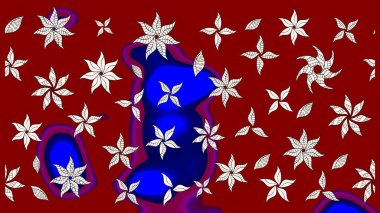 Kırmızı renkte çiçekler. Raster illüstrasyonu. Çiçekli çiçek deseni, suluboya. Renkli Bahar Teması eskiz kalıbı. Düz Çiçek Elementleri Tasarımı.