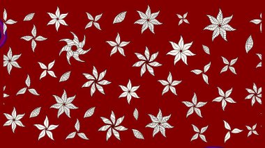 Raster illüstrasyonu. Çiçek ve yapraklı karalama şeklinde Raster çiçek deseni. Kibarca, bahar çiçekleri kırmızı renklerde.